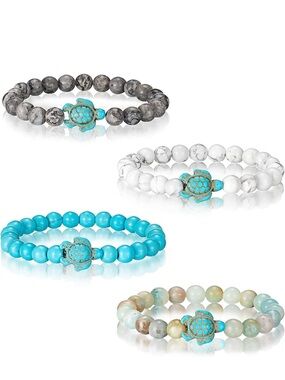 Sea Turtle Bracelet Turquoise Handmade Natural Stone Bracelet Jewelry Pick 1